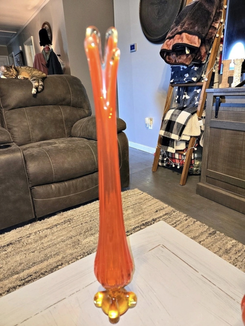 Viking Glass Orange Glass Decorative Vase